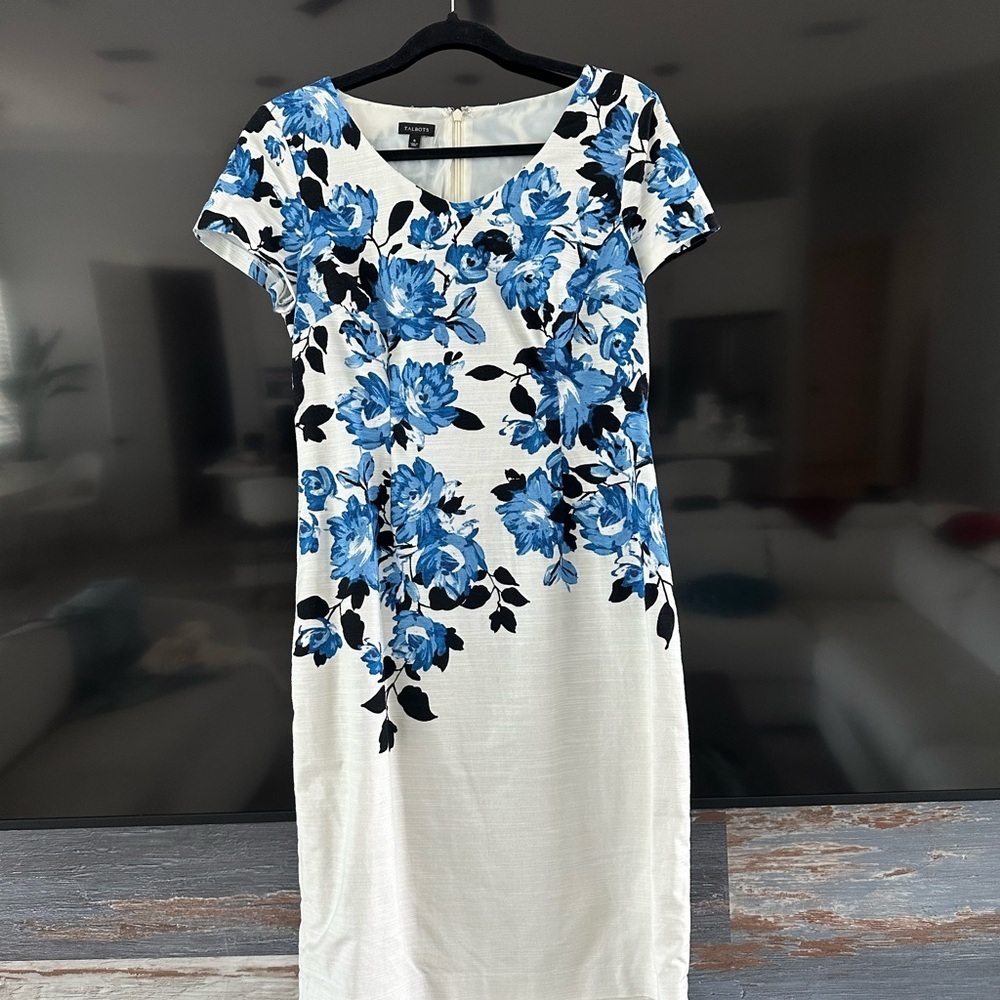 Floral Blue and Black Dress
